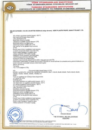 TSE BELGESİ EKİ